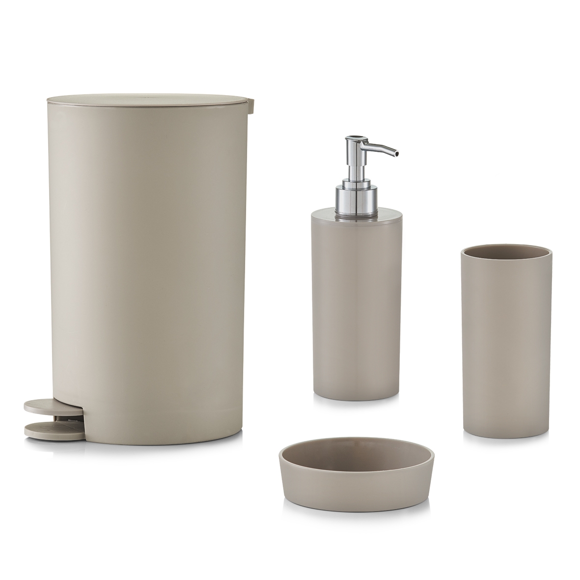 Set 4 Accesorii Pentru Baie Din Plastic Taupe Somproduct Hu